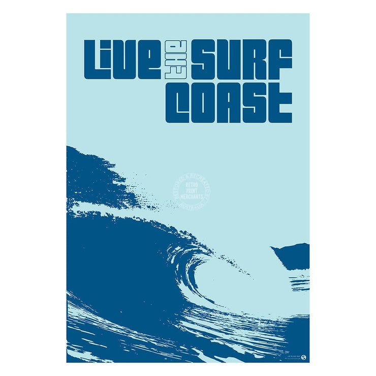 Live The Surf Coast | Australia A3 297 X 420Mm 11.7 16.5 Inches / Unframed Print Art