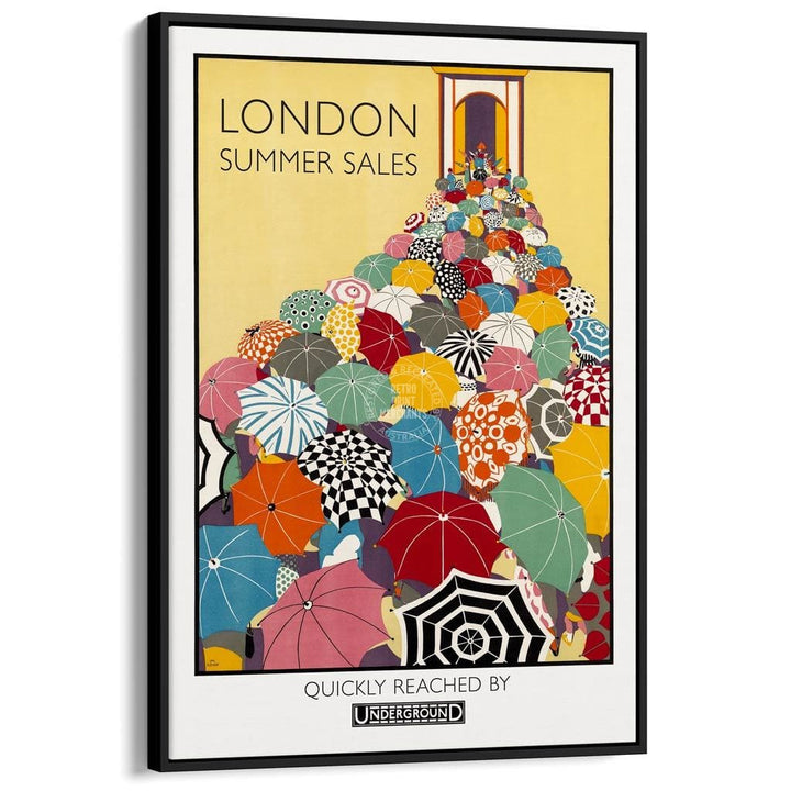 London Summer Sales | Uk A3 297 X 420Mm 11.7 16.5 Inches / Canvas Floating Frame - Black Timber