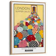 London Summer Sales | Uk A3 297 X 420Mm 11.7 16.5 Inches / Canvas Floating Frame - Natural Oak