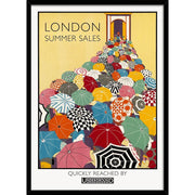 London Summer Sales | Uk A3 297 X 420Mm 11.7 16.5 Inches / Framed Print - Black Timber Art