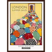London Summer Sales | Uk A3 297 X 420Mm 11.7 16.5 Inches / Framed Print - Dark Oak Timber Art