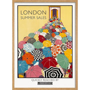 London Summer Sales | Uk A3 297 X 420Mm 11.7 16.5 Inches / Framed Print - Natural Oak Timber Art