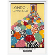 London Summer Sales | Uk A3 297 X 420Mm 11.7 16.5 Inches / Framed Print - White Timber Art