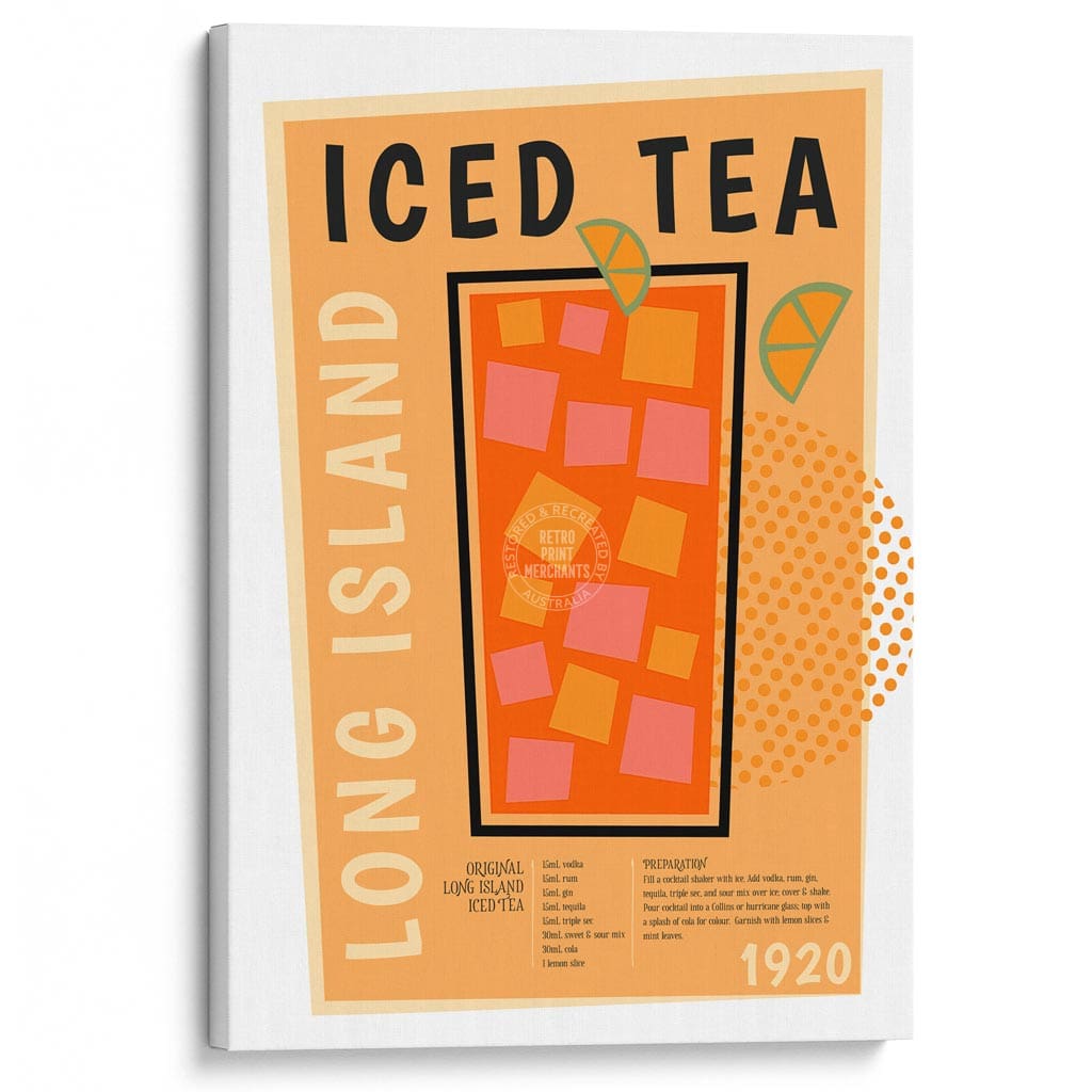 Long Island Iced Tea Cocktail | Worldwide A4 210 X 297Mm 8.3 11.7 Inches / Stretched Canvas Print