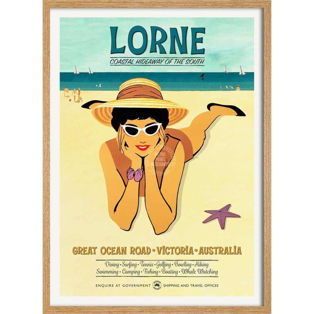 Lorne Hideaway | Australia 422Mm X 295Mm 16.6 11.6 A3 / Natural Oak Print Art