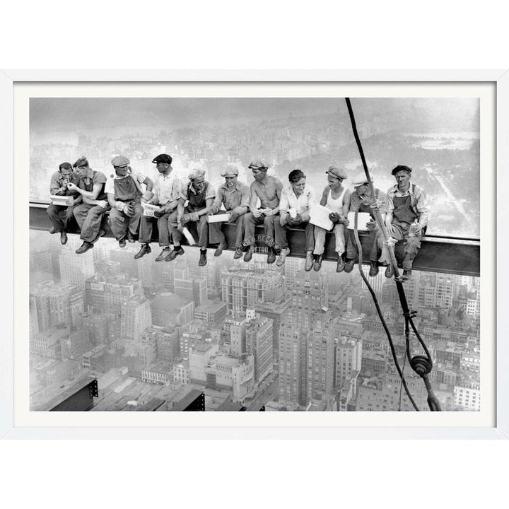 Lunch Atop A Skyscraper | Usa A3 297 X 420Mm 11.7 16.5 Inches / Framed Print - White Timber Art
