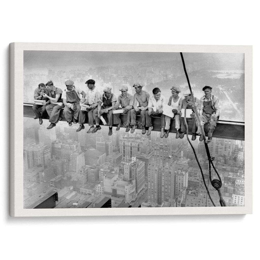 Lunch Atop A Skyscraper | Usa A3 297 X 420Mm 11.7 16.5 Inches / Stretched Canvas Print Art