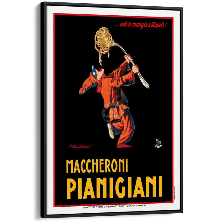 Maccheroni Pianigiani | Italy A4 210 X 297Mm 8.3 11.7 Inches / Canvas Floating Frame: Black Timber
