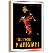 Maccheroni Pianigiani | Italy A4 210 X 297Mm 8.3 11.7 Inches / Canvas Floating Frame: Natural Oak