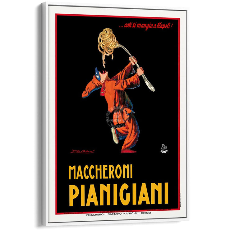 Maccheroni Pianigiani | Italy A4 210 X 297Mm 8.3 11.7 Inches / Canvas Floating Frame: White Timber