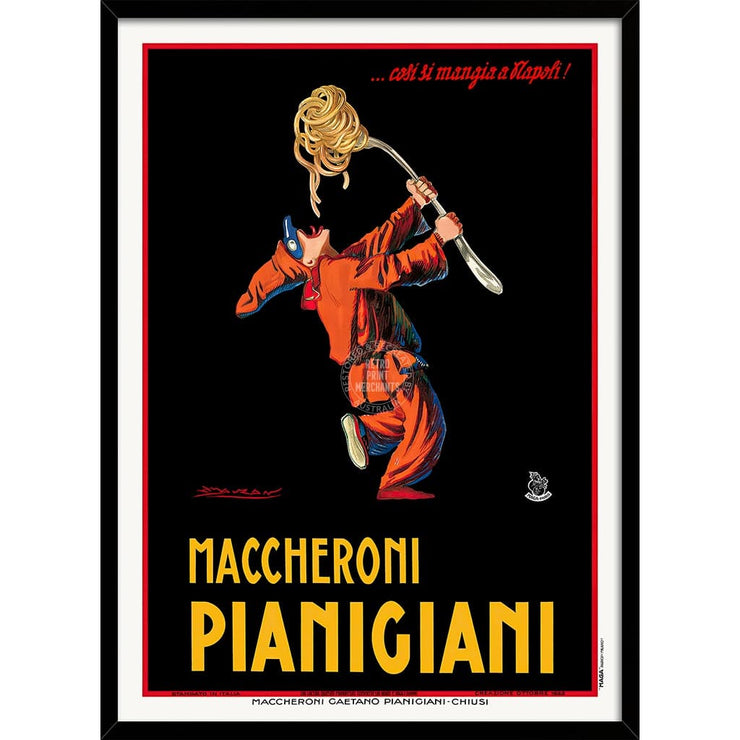 Maccheroni Pianigiani | Italy A4 210 X 297Mm 8.3 11.7 Inches / Framed Print: Black Timber Print Art