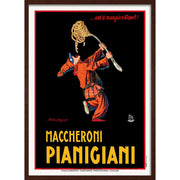 Maccheroni Pianigiani | Italy A4 210 X 297Mm 8.3 11.7 Inches / Framed Print: Chocolate Oak Timber