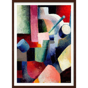 Macke Colored Composition Of Forms | Germany A3 297 X 420Mm 11.7 16.5 Inches / Framed Print - Dark