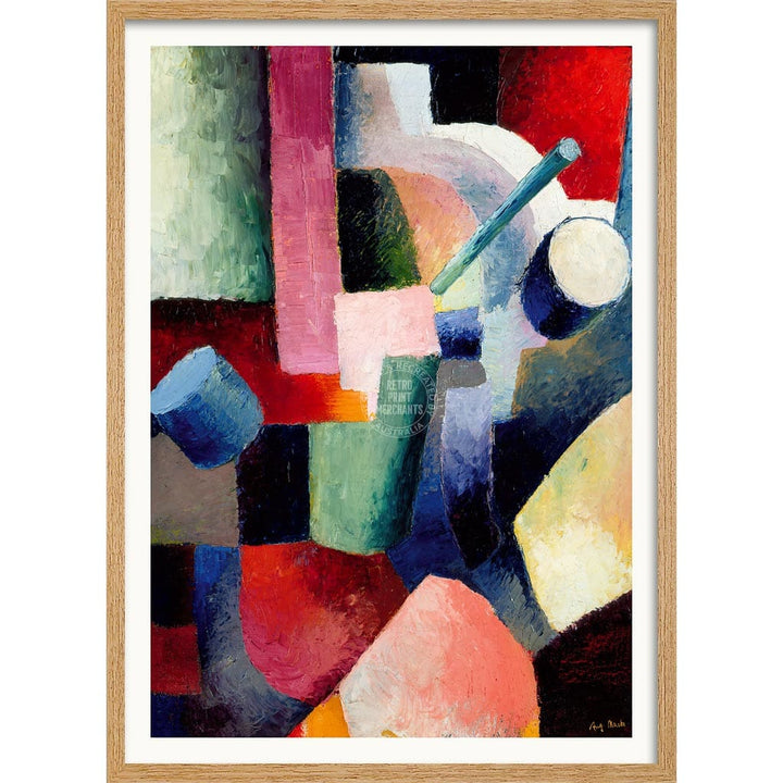 Macke Colored Composition Of Forms | Germany A3 297 X 420Mm 11.7 16.5 Inches / Framed Print -