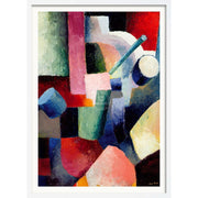 Macke Colored Composition Of Forms | Germany A3 297 X 420Mm 11.7 16.5 Inches / Framed Print - White