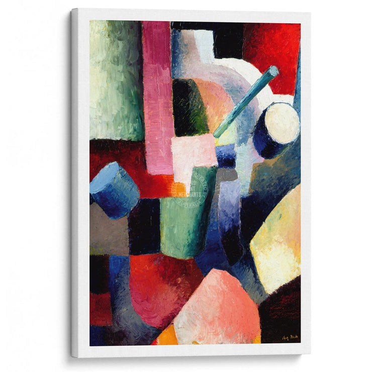 Macke Colored Composition Of Forms | Germany A3 297 X 420Mm 11.7 16.5 Inches / Stretched Canvas
