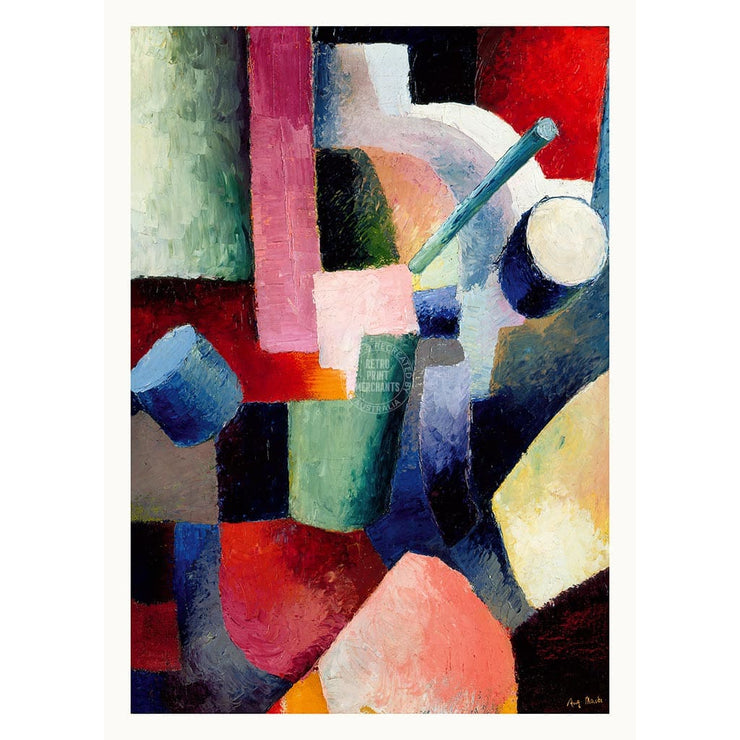 Macke Colored Composition Of Forms | Germany A3 297 X 420Mm 11.7 16.5 Inches / Unframed Print Art