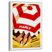 Manly | Australia A3 297 X 420Mm 11.7 16.5 Inches / Canvas Floating Frame - White Timber Print Art