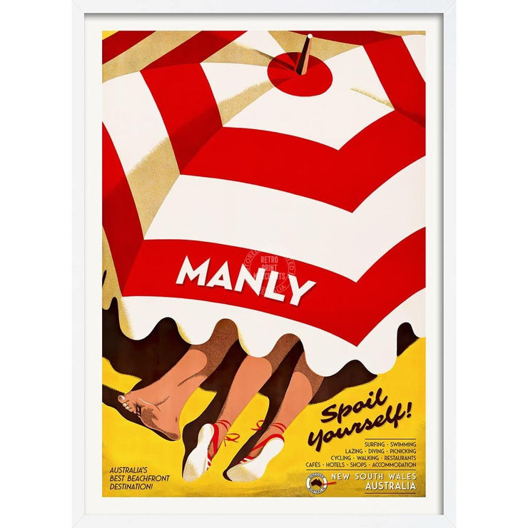Manly | Australia A3 297 X 420Mm 11.7 16.5 Inches / Framed Print - White Timber Art