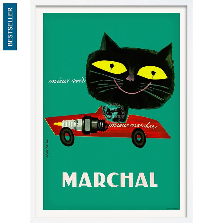 Marchal Cat | France A3 297 X 420Mm 11.7 16.5 Inches / Framed Print - White Timber Art