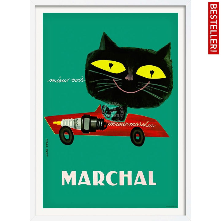 Marchal Cat | France A3 297 X 420Mm 11.7 16.5 Inches / Framed Print - White Timber Art