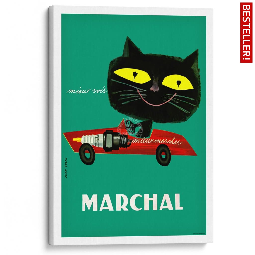Marchal Cat | France A3 297 X 420Mm 11.7 16.5 Inches / Stretched Canvas Print Art