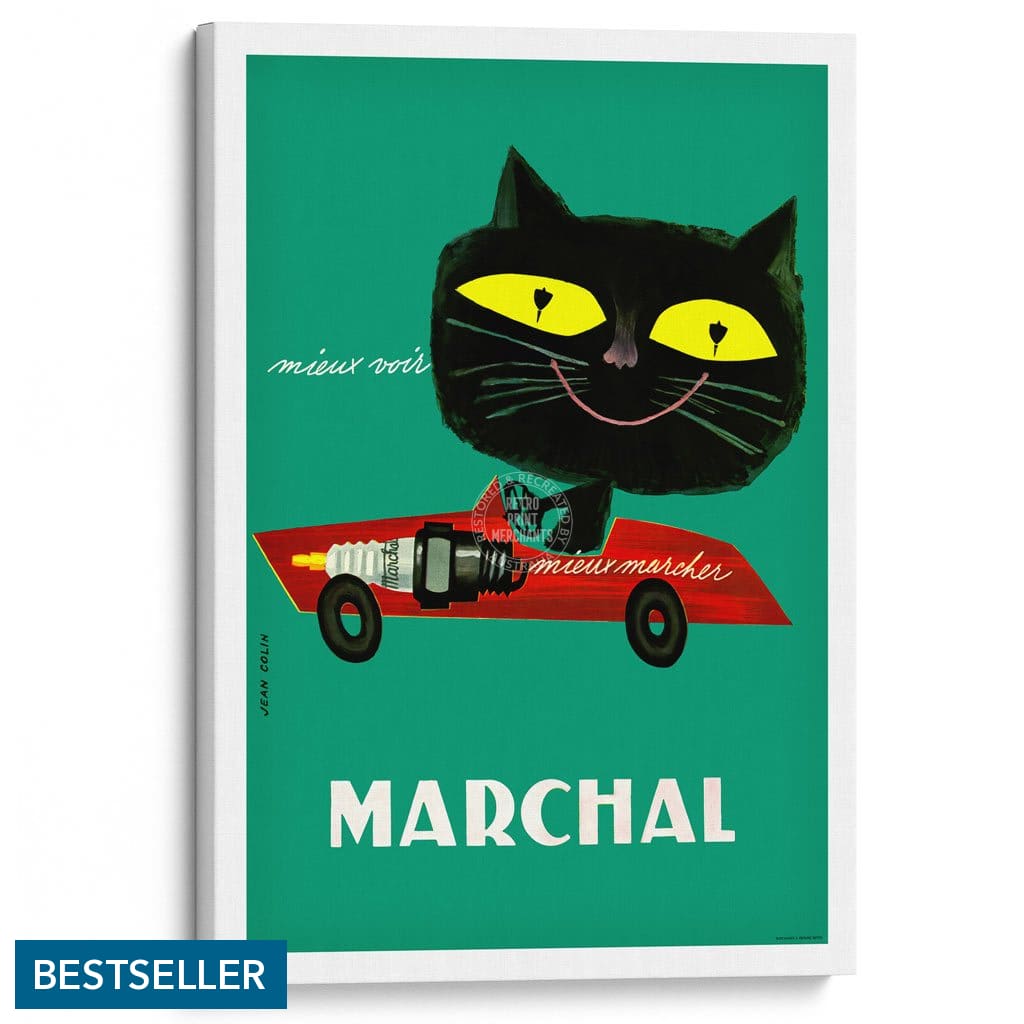 Marchal Cat | France A3 297 X 420Mm 11.7 16.5 Inches / Stretched Canvas Print Art