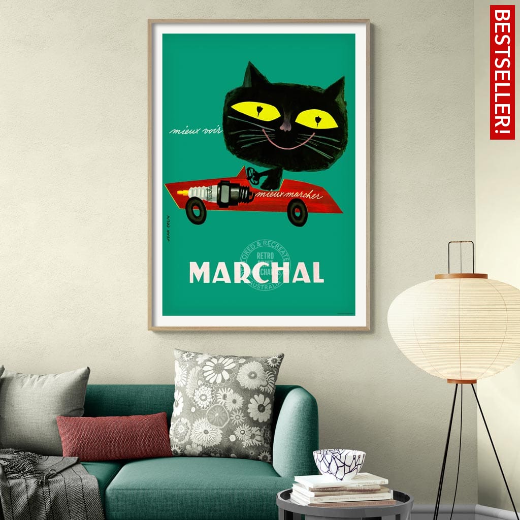 Marchal Cat | France A3 297 X 420Mm 11.7 16.5 Inches / Unframed Print Art