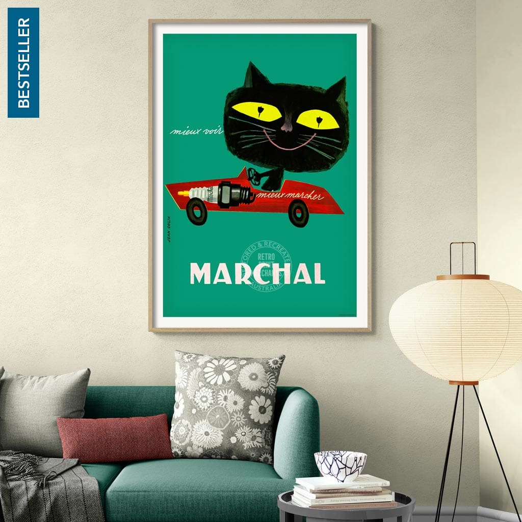 Marchal Cat | France A3 297 X 420Mm 11.7 16.5 Inches / Unframed Print Art