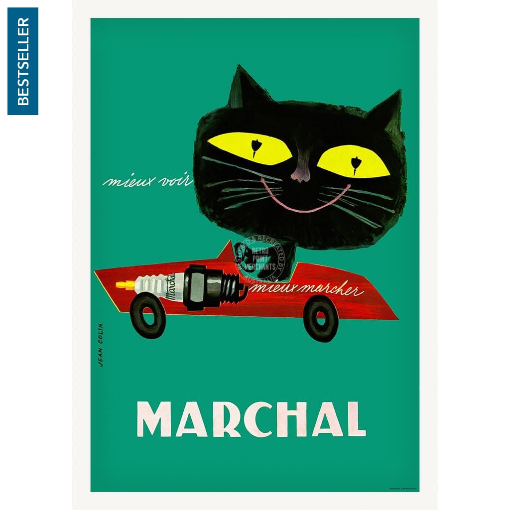 Marchal Cat | France A3 297 X 420Mm 11.7 16.5 Inches / Unframed Print Art