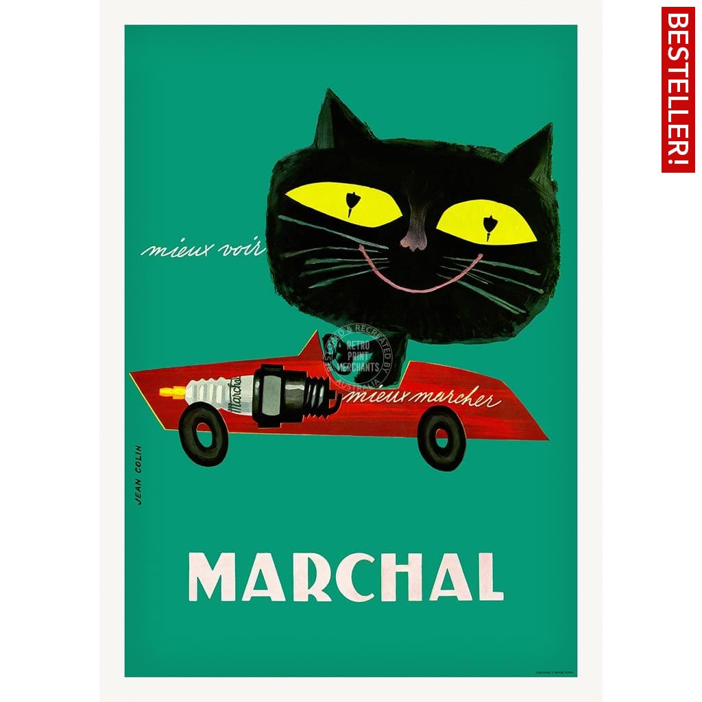 Marchal Cat | France A3 297 X 420Mm 11.7 16.5 Inches / Unframed Print Art