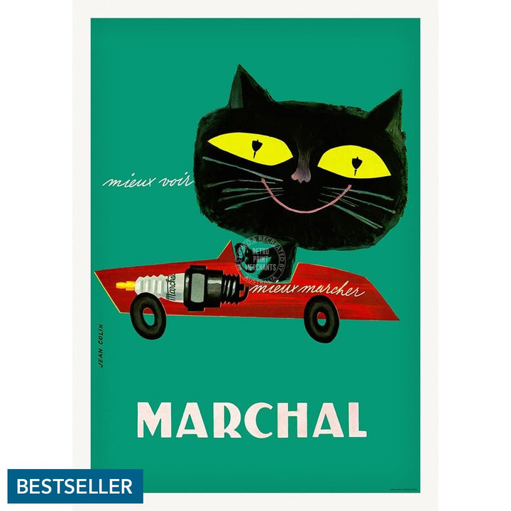 Marchal Cat | France A3 297 X 420Mm 11.7 16.5 Inches / Unframed Print Art