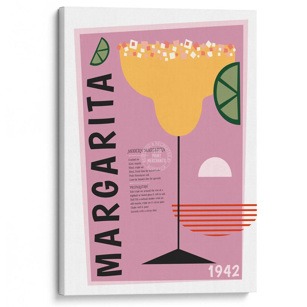 Margarita Cocktail | Worldwide A4 210 X 297Mm 8.3 11.7 Inches / Stretched Canvas Print Art