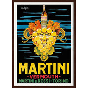 Martini Vermouth | Italy 422Mm X 295Mm 16.6 11.6 A3 / Dark Oak Print Art