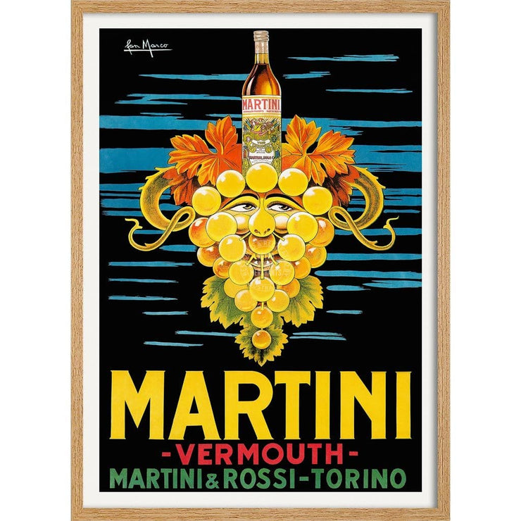 Martini Vermouth | Italy 422Mm X 295Mm 16.6 11.6 A3 / Natural Oak Print Art