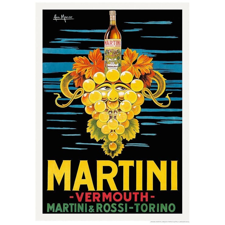 Martini Vermouth | Italy 422Mm X 295Mm 16.6 11.6 A3 / Unframed Print Art