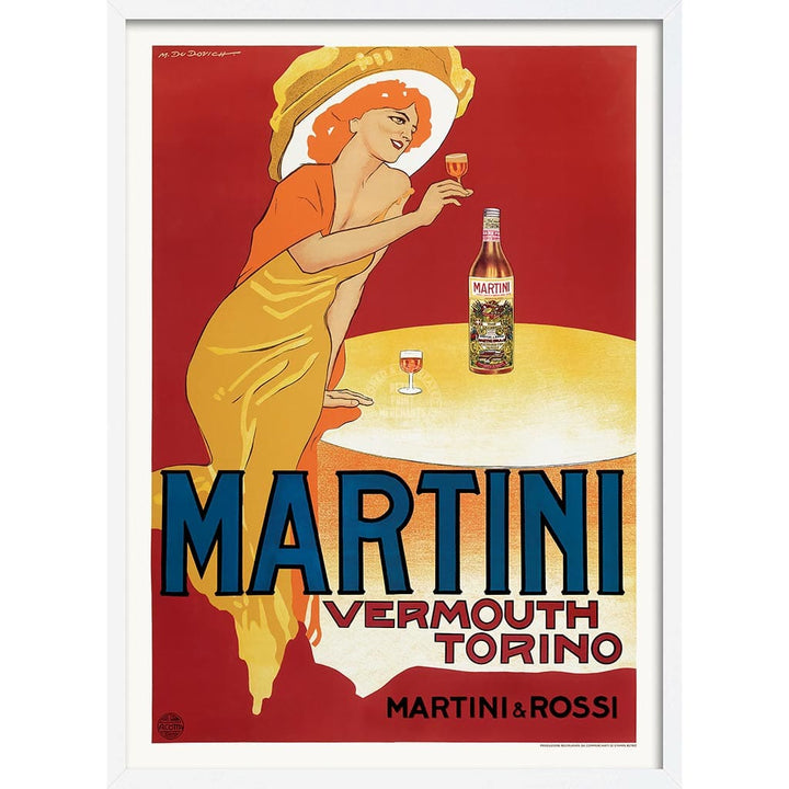 Martini Vermouth Torino | Italy A3 297 X 420Mm 11.7 16.5 Inches / Framed Print: White Timber Print