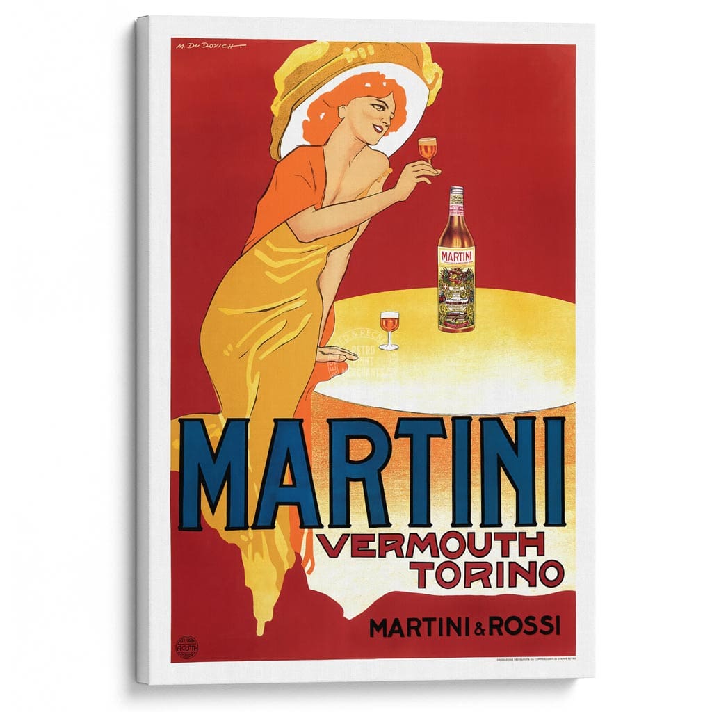 Martini Vermouth Torino | Italy A3 297 X 420Mm 11.7 16.5 Inches / Stretched Canvas Print Art