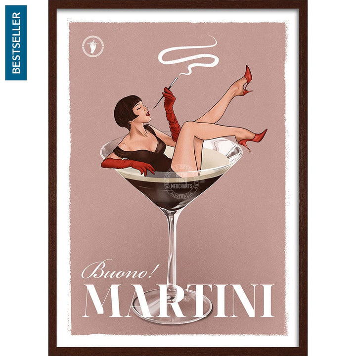 MARTINI | WORLDWIDE A3 | 297 x 420mm | 11.7 x 16.5 inches / Framed Print: Chocolate Oak Timber Print Art