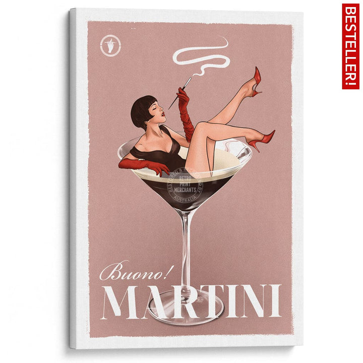 MARTINI | WORLDWIDE A3 | 297 x 420mm | 11.7 x 16.5 inches / Stretched Canvas Print Art