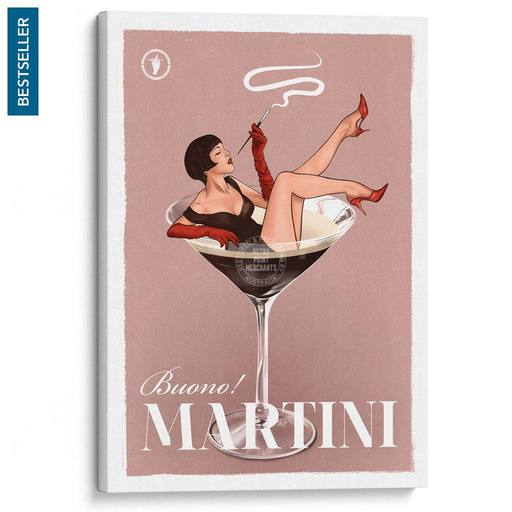 MARTINI | WORLDWIDE A3 | 297 x 420mm | 11.7 x 16.5 inches / Stretched Canvas Print Art