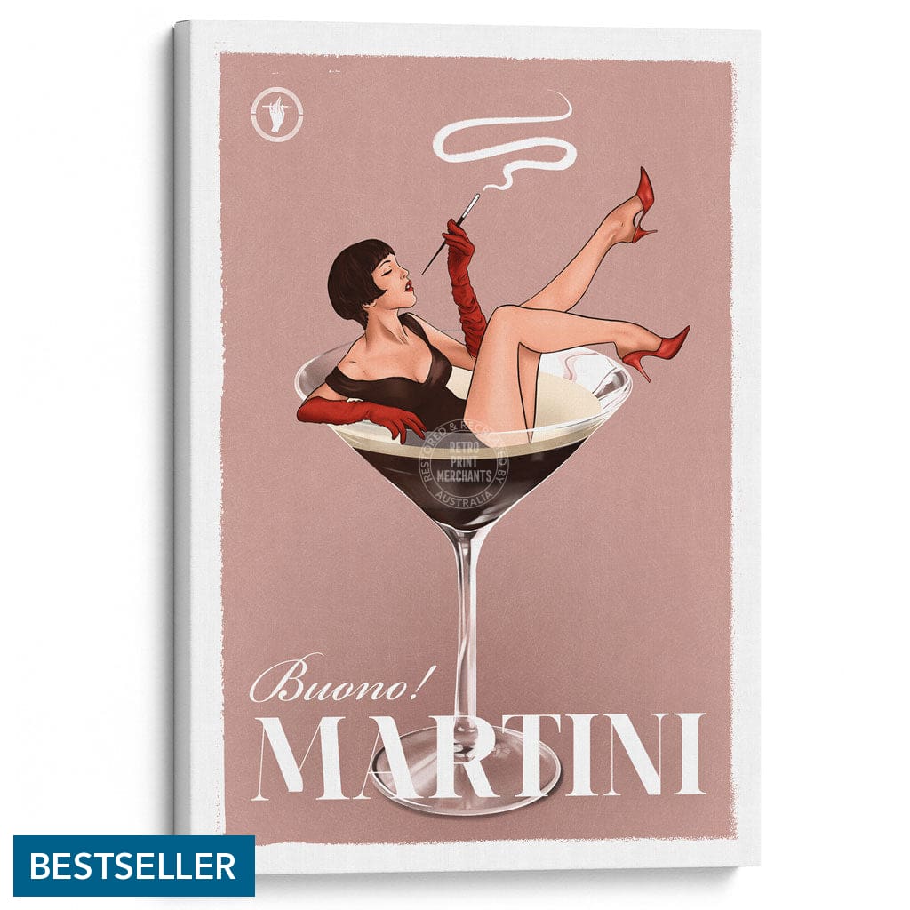 MARTINI | WORLDWIDE A3 | 297 x 420mm | 11.7 x 16.5 inches / Stretched Canvas Print Art