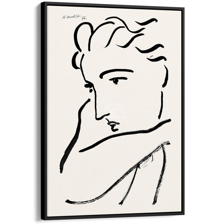 Matisse Profil De Femme | France A3 297 X 420Mm 11.7 16.5 Inches / Canvas Floating Frame: Black