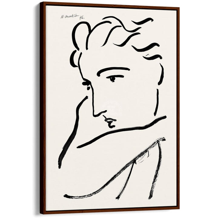 Matisse Profil De Femme | France A3 297 X 420Mm 11.7 16.5 Inches / Canvas Floating Frame: Chocolate