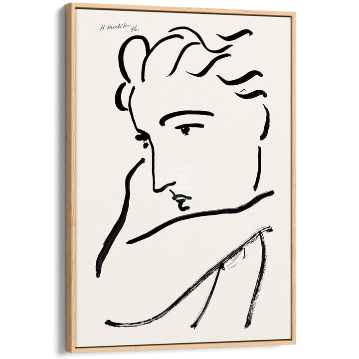 Matisse Profil De Femme | France A3 297 X 420Mm 11.7 16.5 Inches / Canvas Floating Frame: Natural