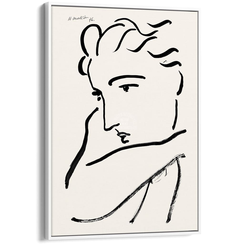 Matisse Profil De Femme | France A3 297 X 420Mm 11.7 16.5 Inches / Canvas Floating Frame: White