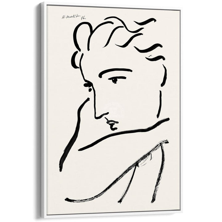 Matisse Profil De Femme | France A3 297 X 420Mm 11.7 16.5 Inches / Canvas Floating Frame: White