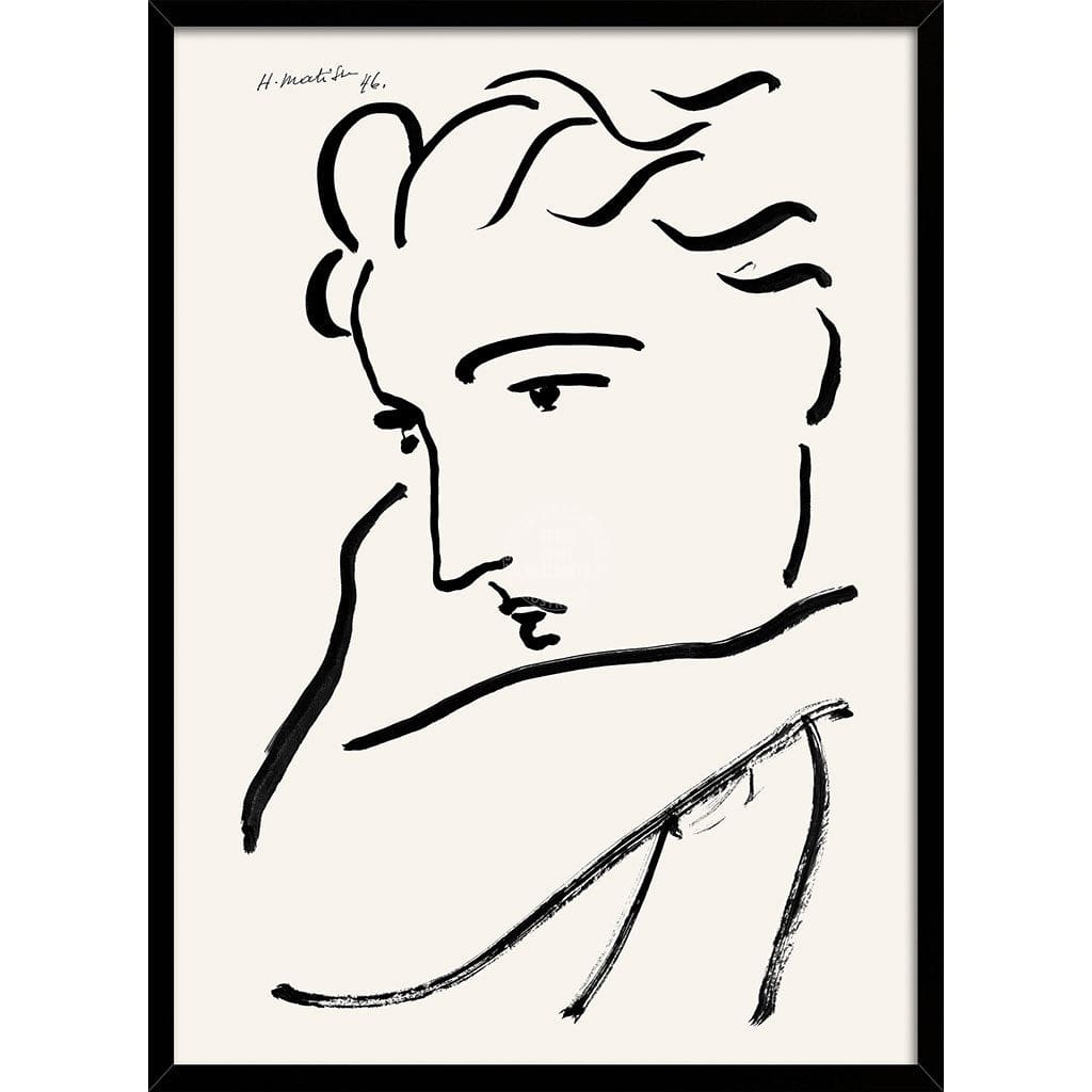 Matisse Profil De Femme | France A3 297 X 420Mm 11.7 16.5 Inches / Framed Print: Black Timber Print