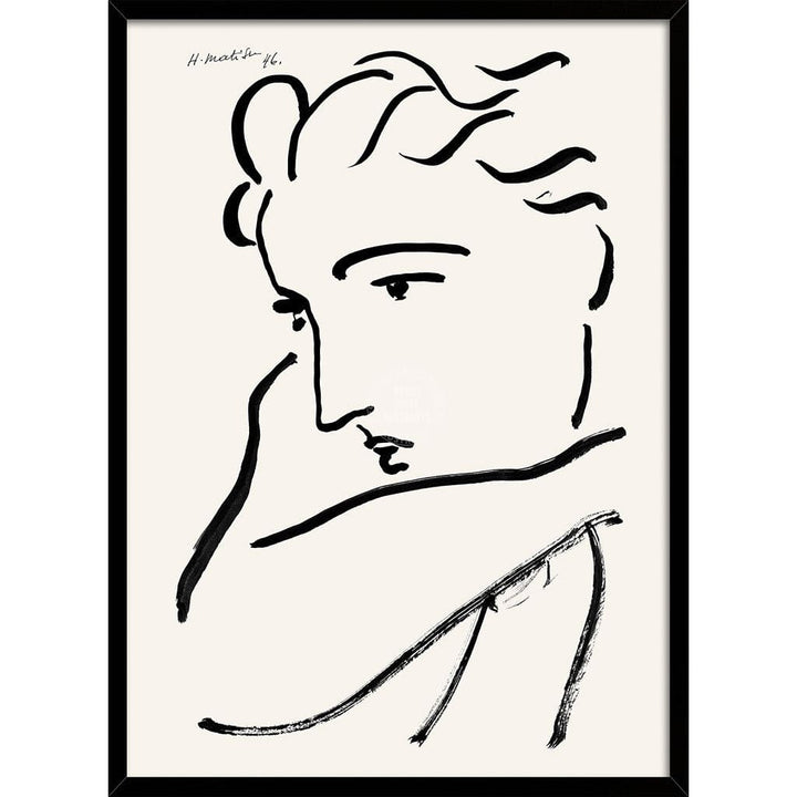 Matisse Profil De Femme | France A3 297 X 420Mm 11.7 16.5 Inches / Framed Print: Black Timber Print