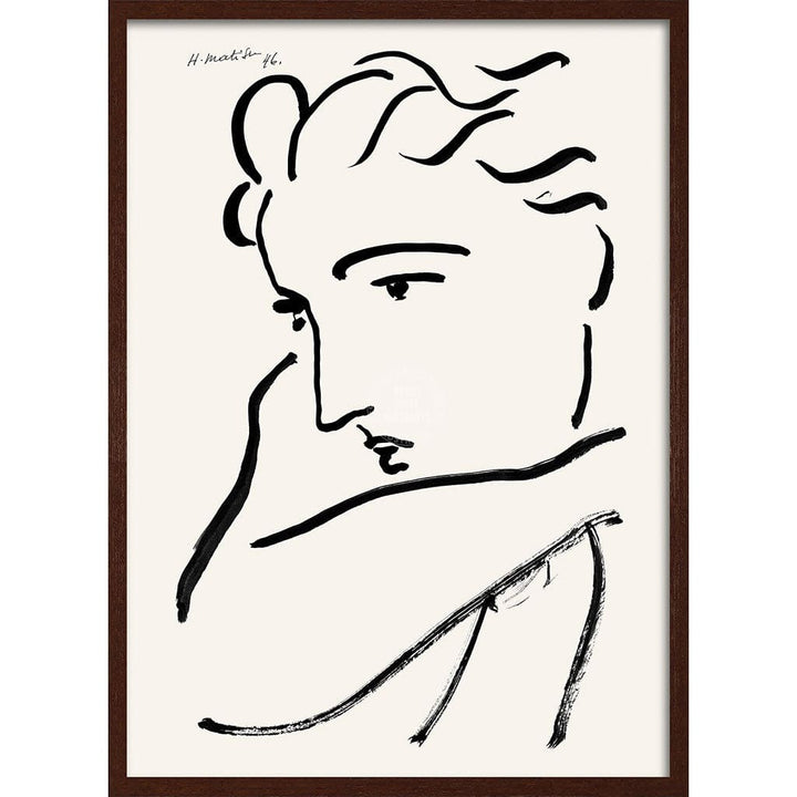 Matisse Profil De Femme | France A3 297 X 420Mm 11.7 16.5 Inches / Framed Print: Chocolate Oak